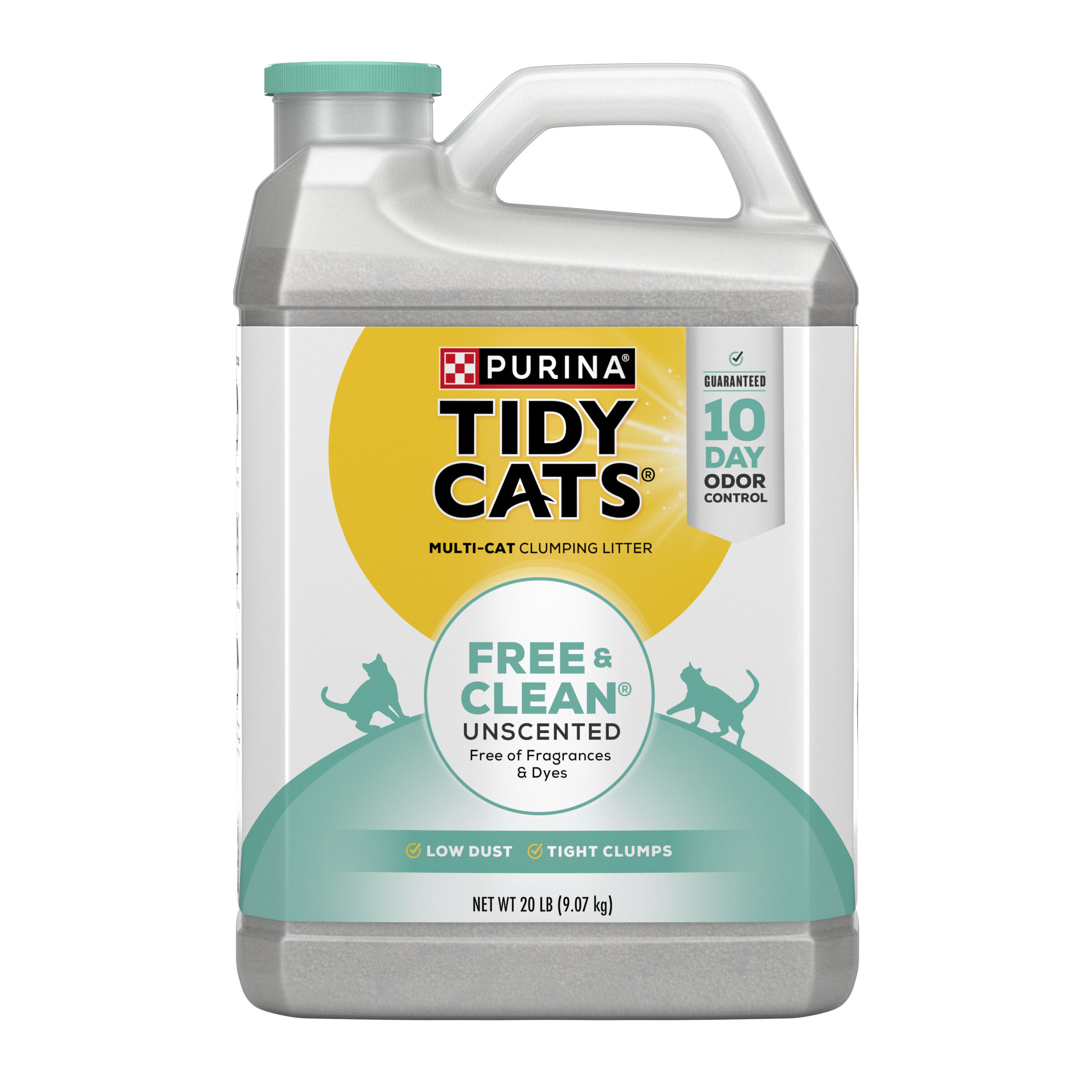 Purina Tidy Cats Clumping Free & Clean Unscented Multi Cat Litter 20# jug