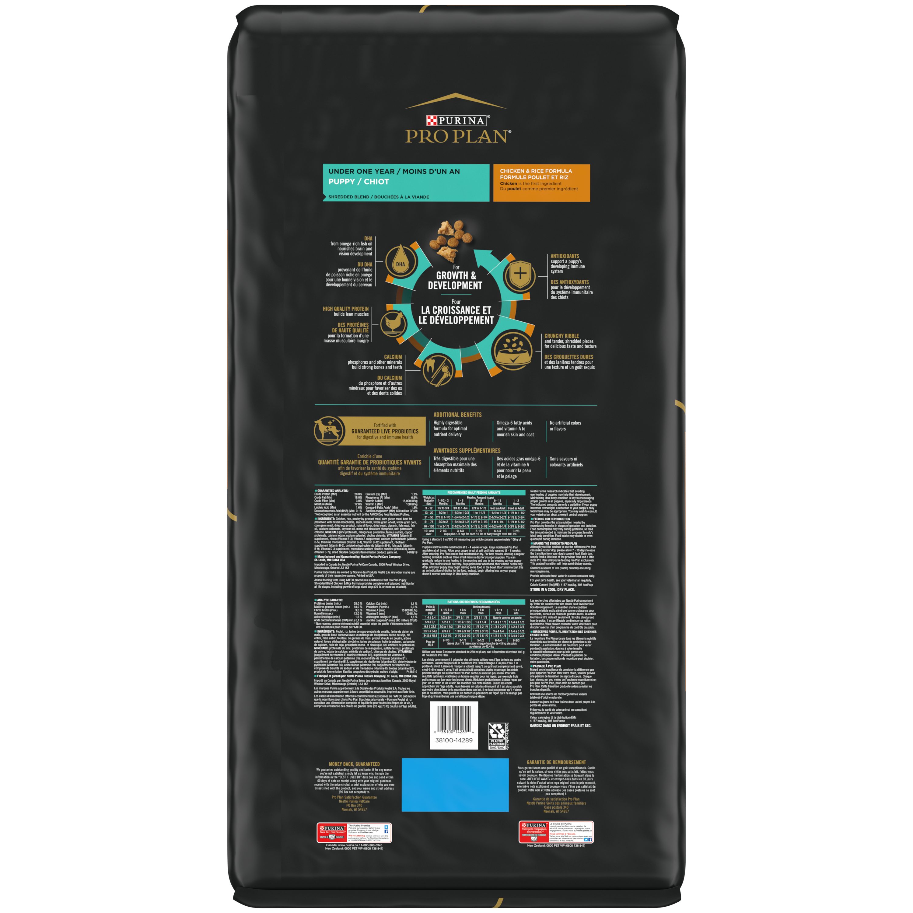 Purina Pro Plan Puppy Chicken & Rice Shredded 34#