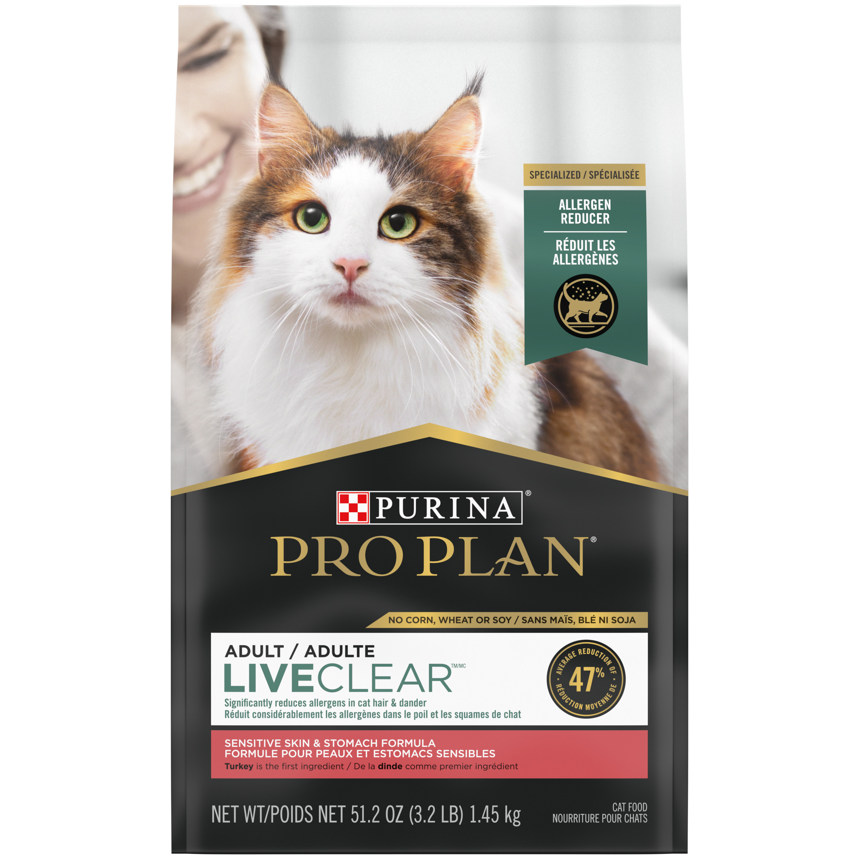 Purina Pro Plan Live Clear Cat Sensitive Skin & Stomach Turkey & Oatmeal
