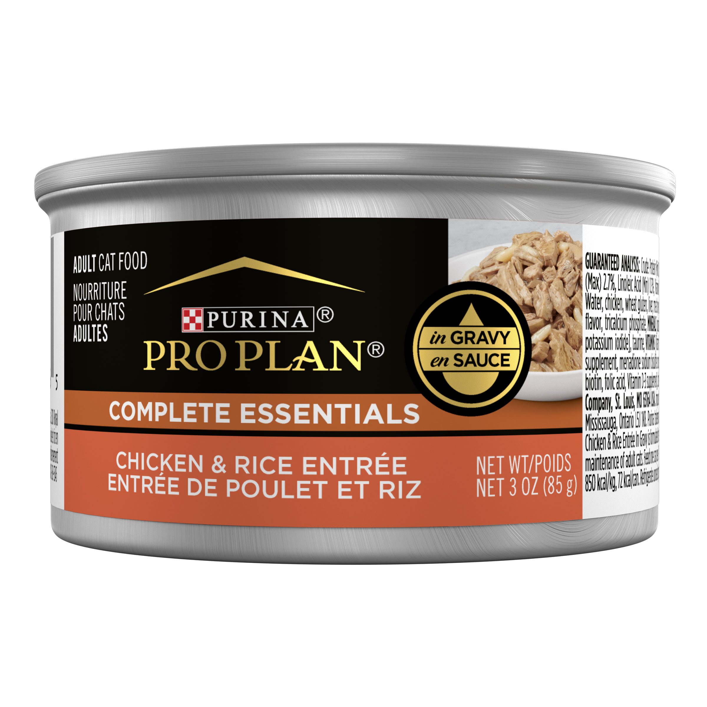 Purina Pro Plan Cat Chicken & Rice in Gravy 3oz can