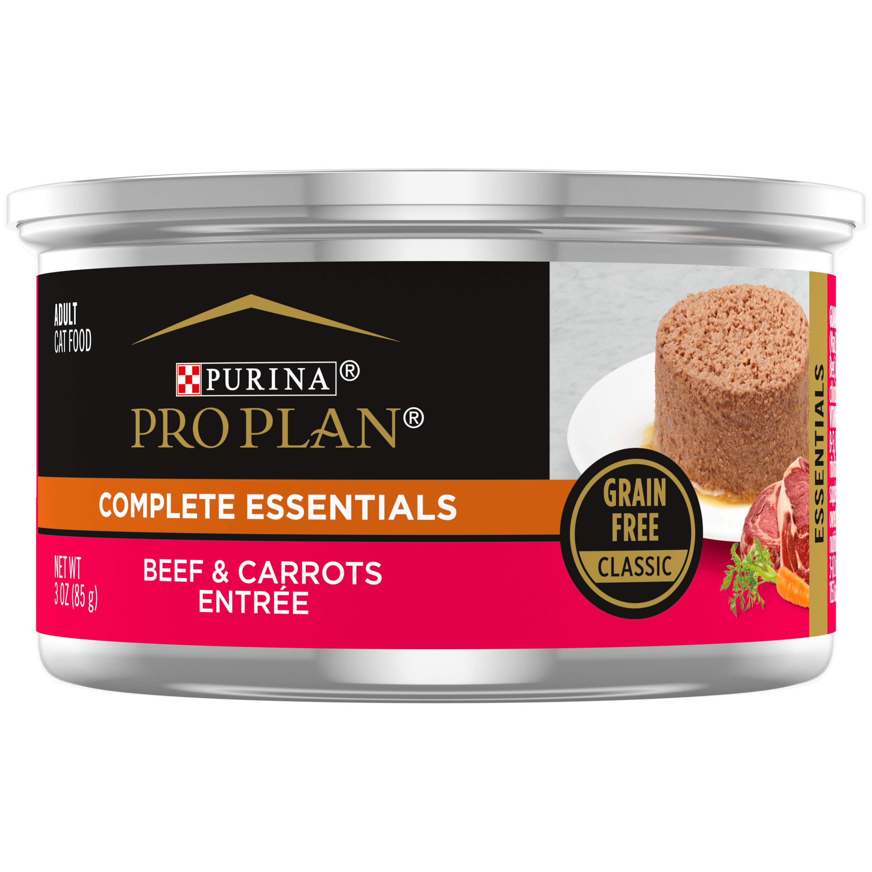 Purina Pro Plan Pate Cat Grain Free Beef & Carrots 3oz can