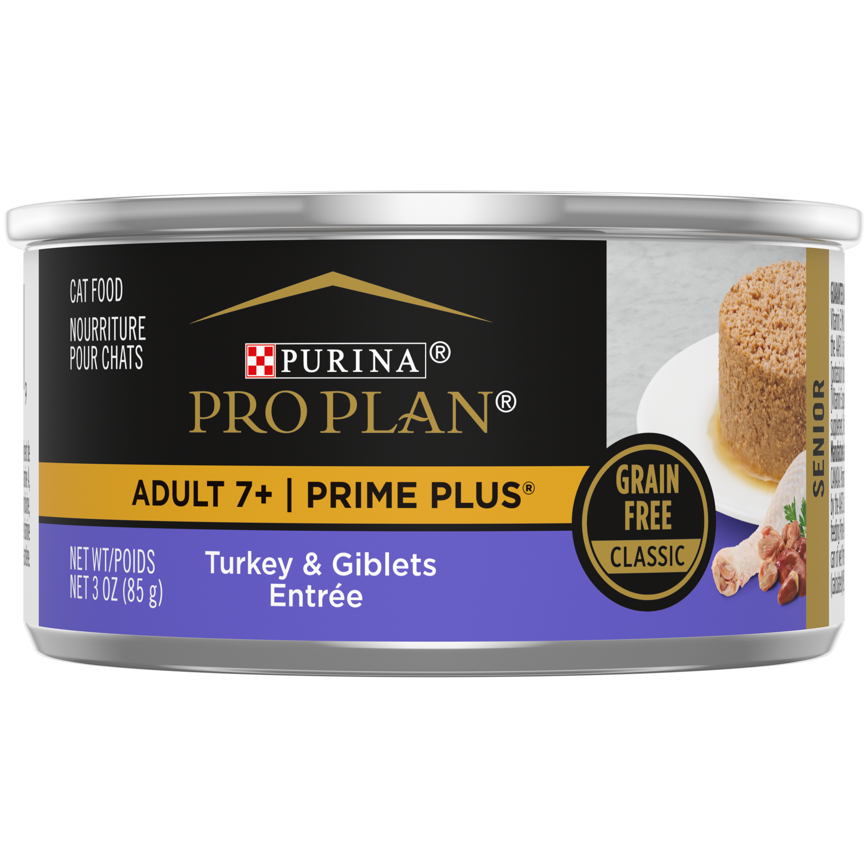 Purina Pro Plan Prime Plus Adult 7+ Turkey & Giblets Cat Food Can 3oz