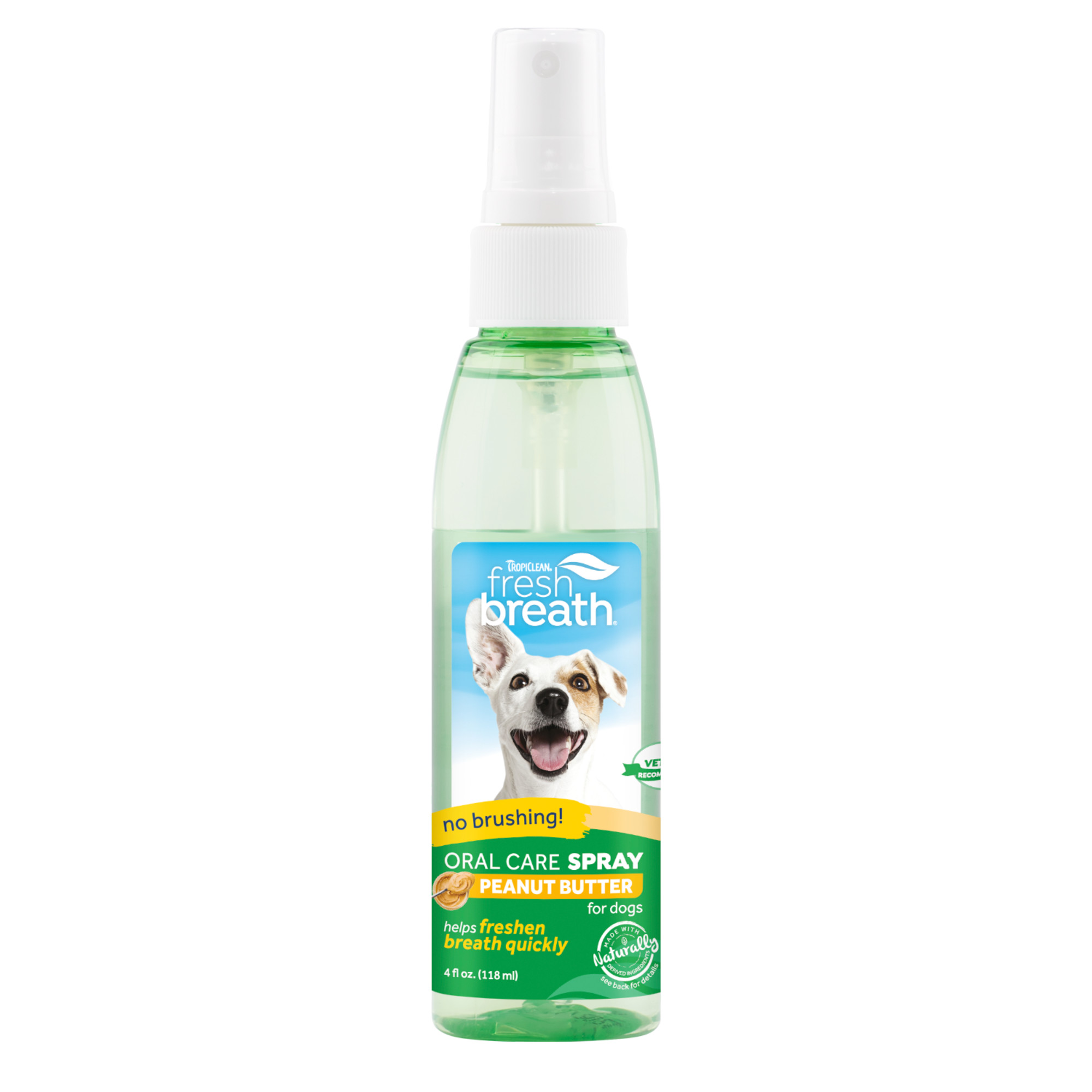 Fresh Breath by TropiClean Dog Oral Care Spray with Peanut Butter 4oz