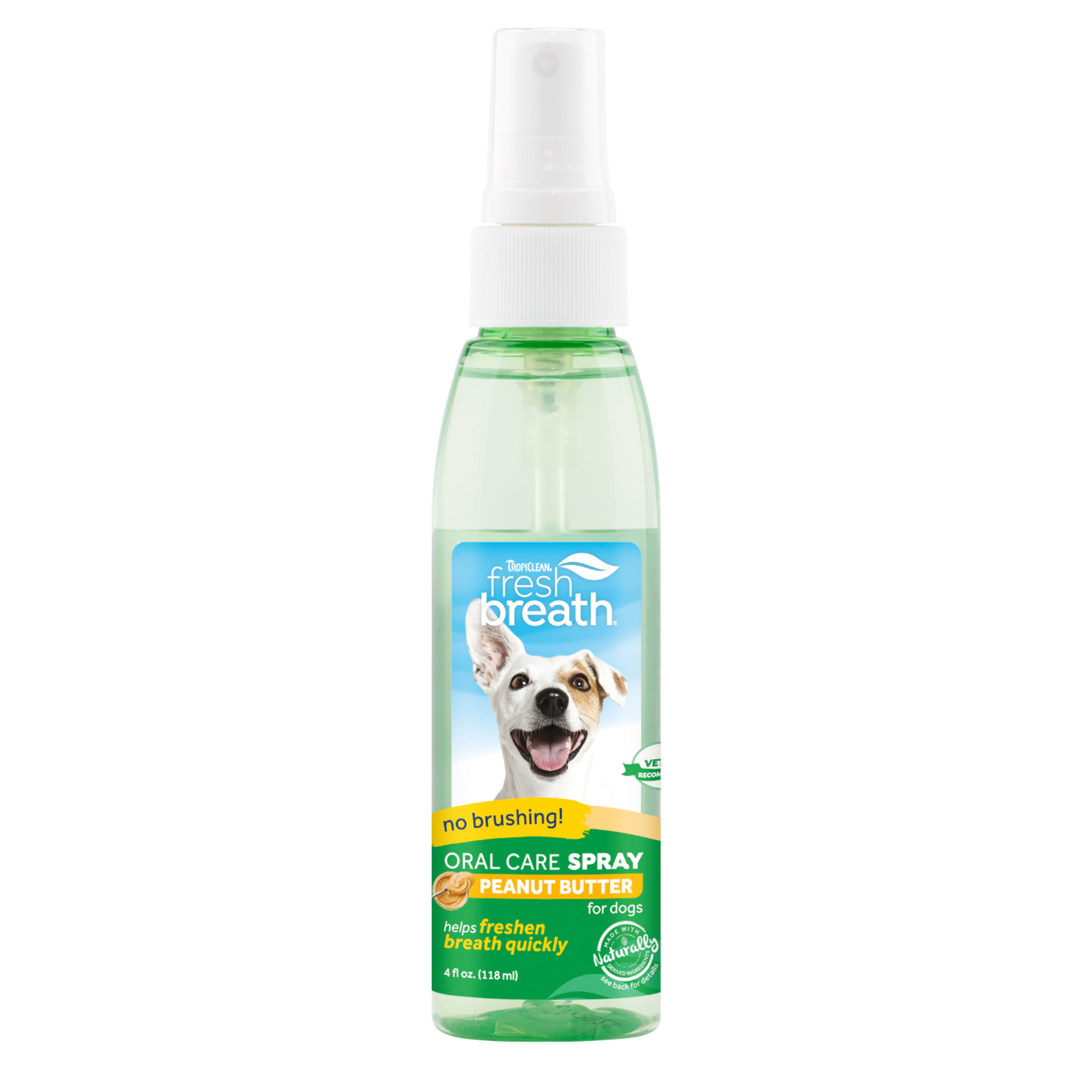 Fresh Breath by TropiClean Dog Oral Care Spray with Peanut Butter 4oz