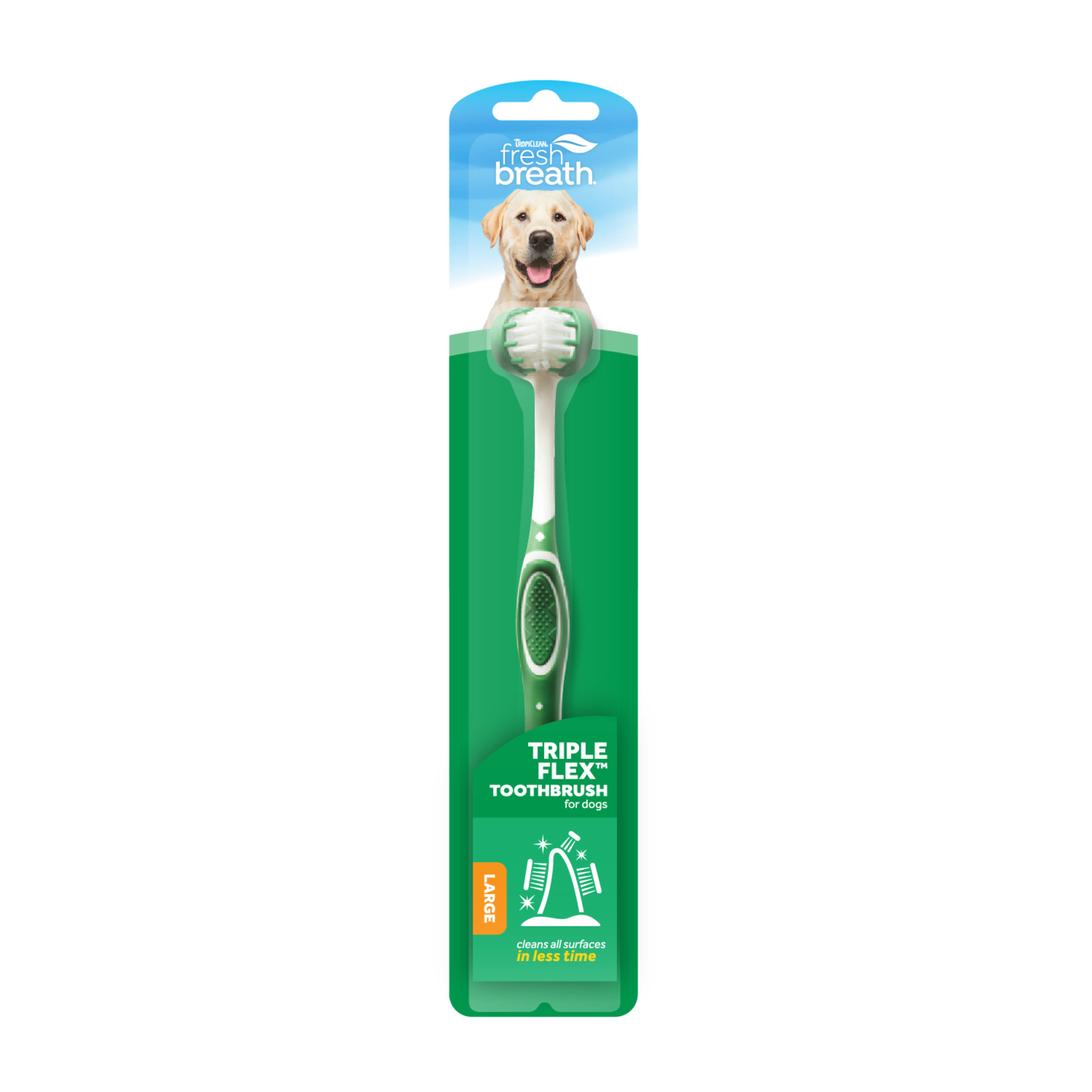 Tropiclean Fresh Breath Medium / Large Dog Triple Flex Toothbrush
