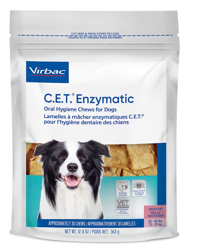 Virbac C.E.T. Dog Chews Enzymatic Oral Hygiene Care Medium 30 Pack