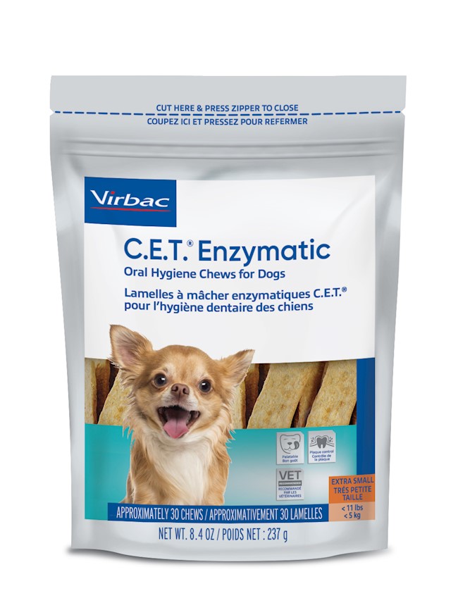 Virbac C.E.T. Dog Chews Enzymatic Oral Hygiene Care X-Small 30 Pack