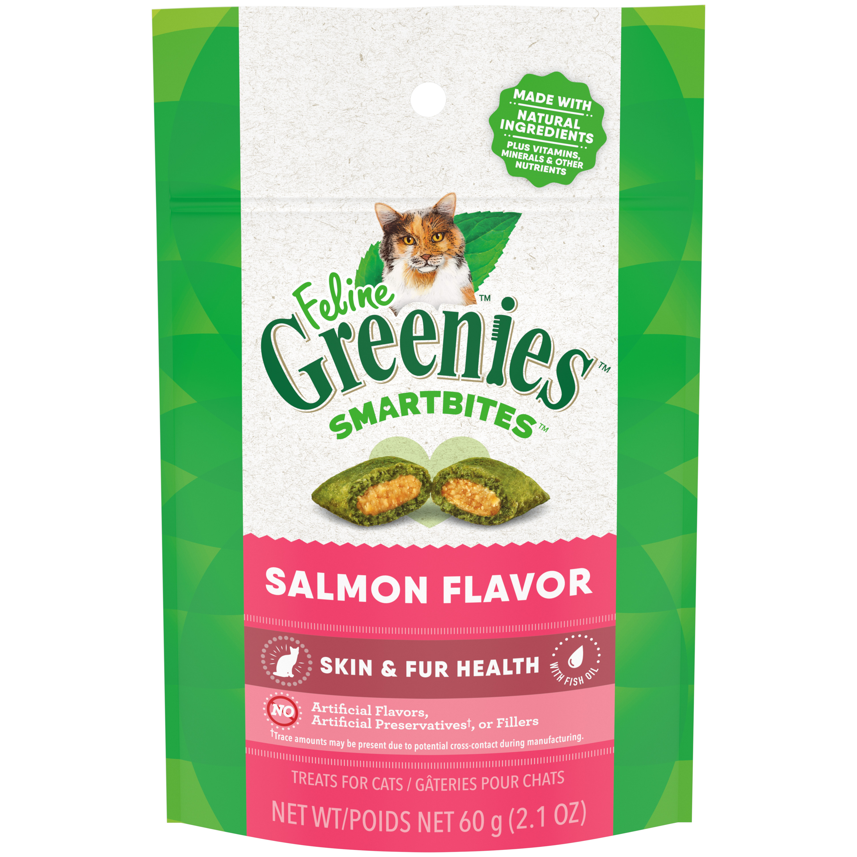 Greenies Smartbites Cat Treats Healthy Skin & Fur Salmon 2.1oz