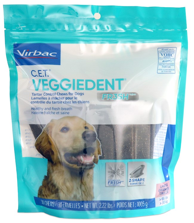 Virbac CET Veggiedent Fr3sh Large Tartar Control Chews 30 Count