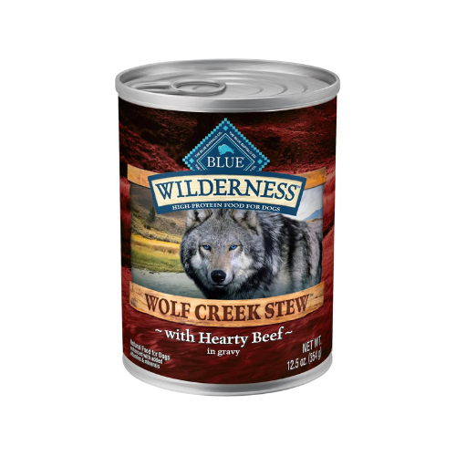 Blue Buffalo Dog Food Wilderness Grain Free Wolf Creek Stew Beef Can 12.5oz