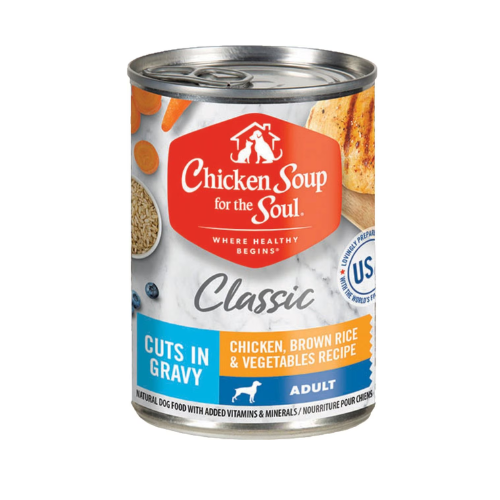 Chicken Soup Dog Can Adult Chicken Brown Rice & Vegetable Cuts in Gravy