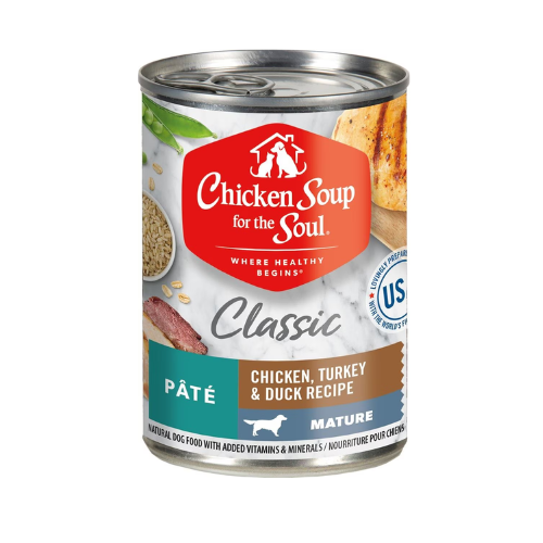 Chicken Soup Pate Mature Dog Chicken, Turkey & Duck 13oz can