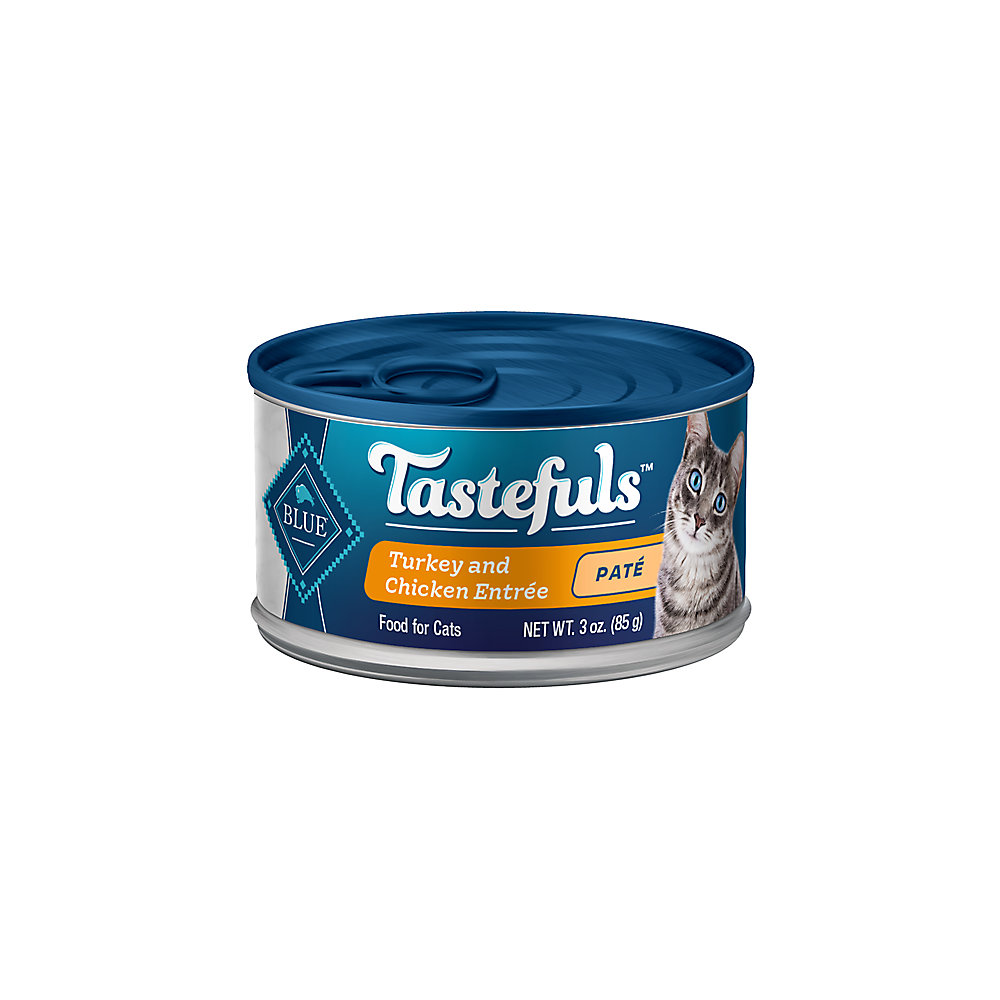 Blue Buffalo Cat Food Tastefuls Pate Turkey and Chicken Entree Can 3oz