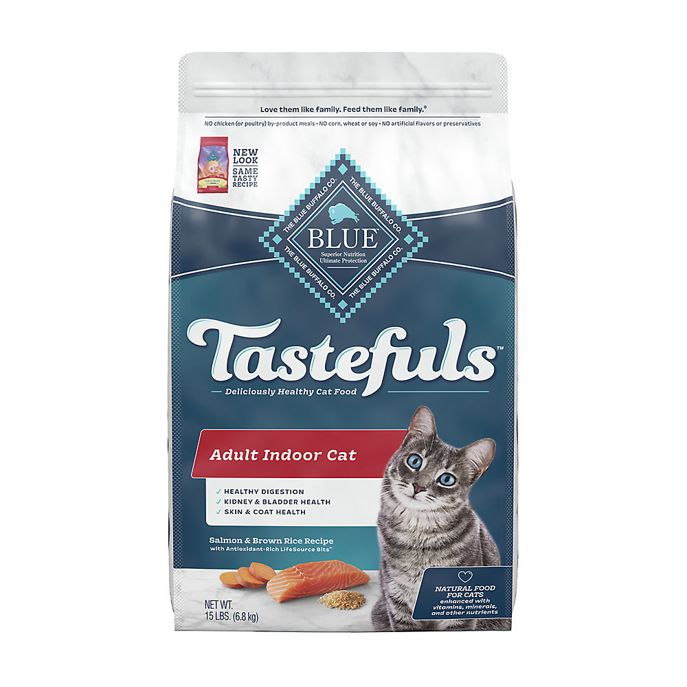 Blue Buffalo Tastefuls Cat Food Indoor Salmon & Brown Rice 15#