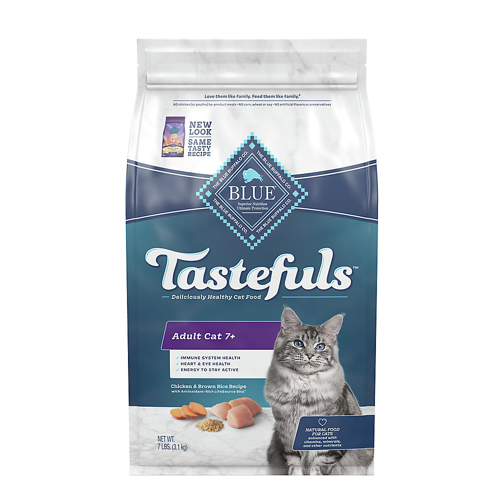 Blue Buffalo Tastefuls Cat Food Mature 7+ Chicken & Brown Rice 7#