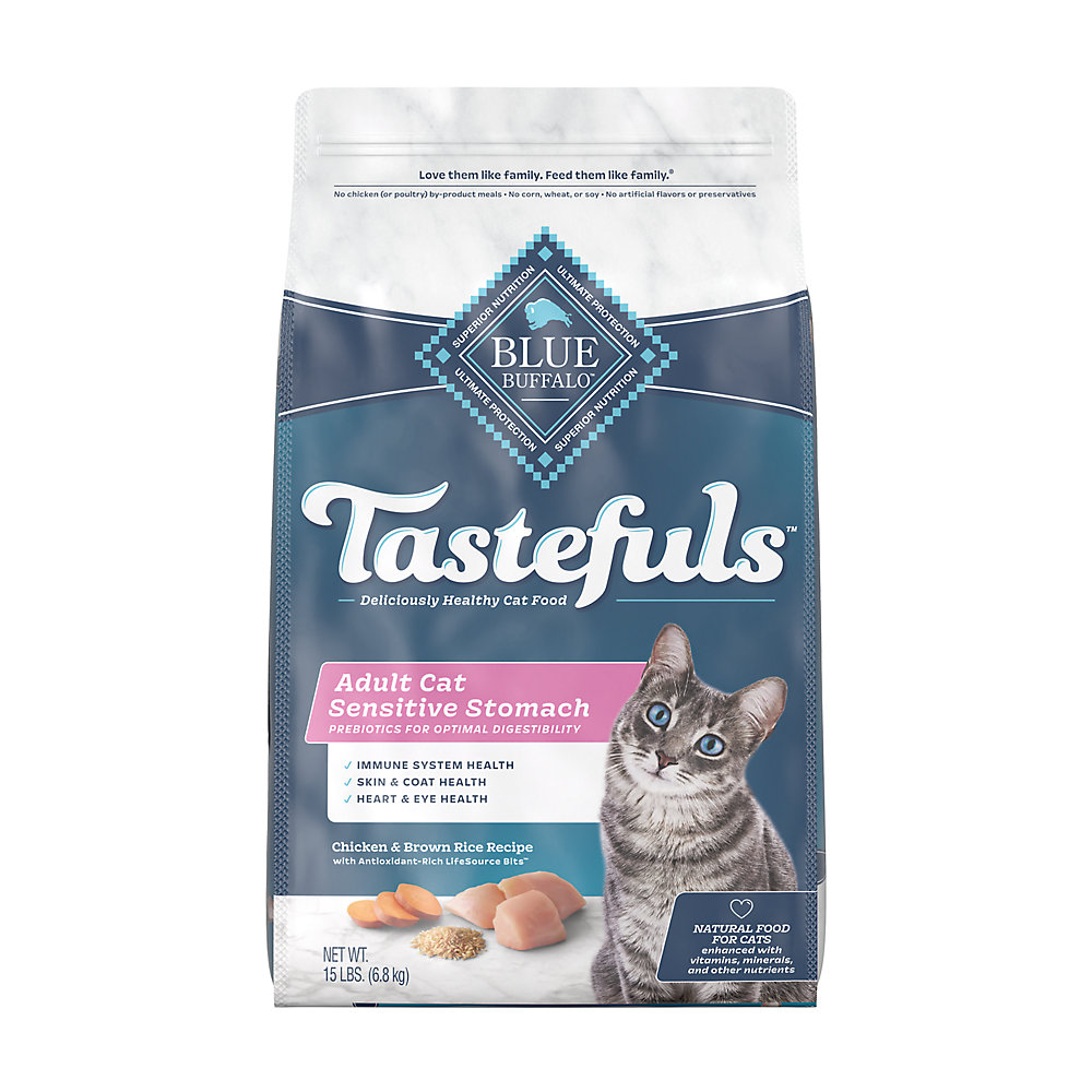 Blue Buffalo Tastefuls Cat Food Sensitive Stomach Chicken & Brown Rice 15#