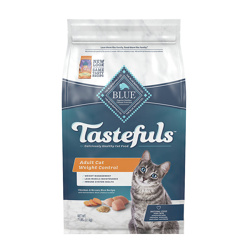 Blue Buffalo Tastefuls Cat Food Weight Control Chicken & Brown Rice 7#