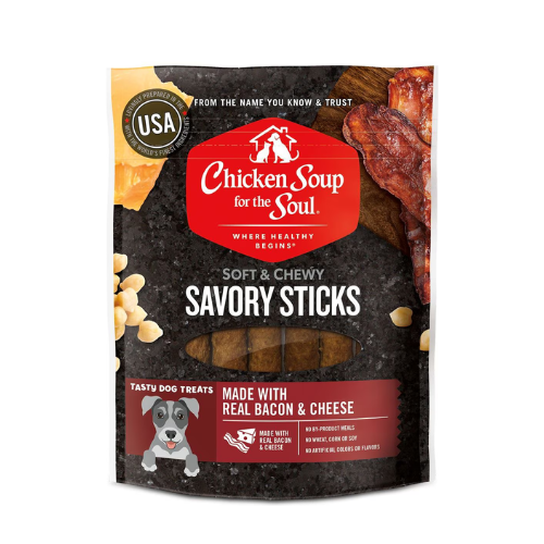 Chicken Soup Savory Sticks Dog Treats Bacon & Cheese 4.5oz