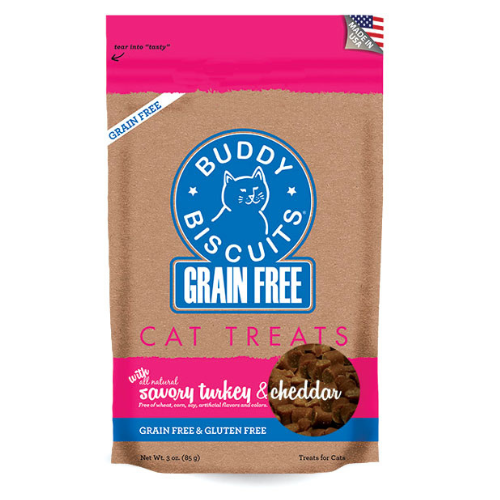 Cloud Star Buddy Biscuits Cat Treats Grain Free Turkey & Cheddar 3oz