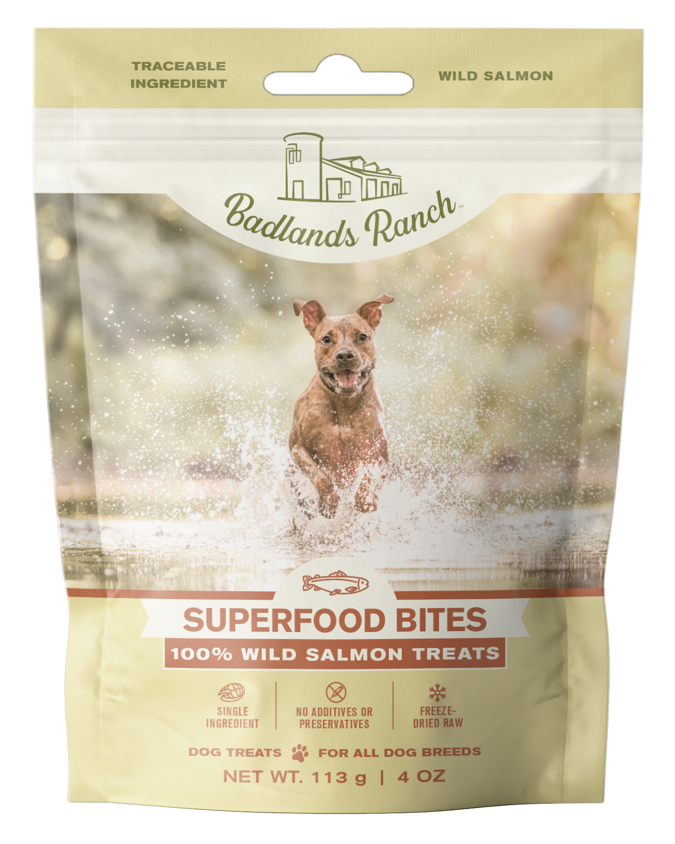 Badlands Ranch Dog Treats Superfood Bites Freeze Dried Raw Salmon 4oz