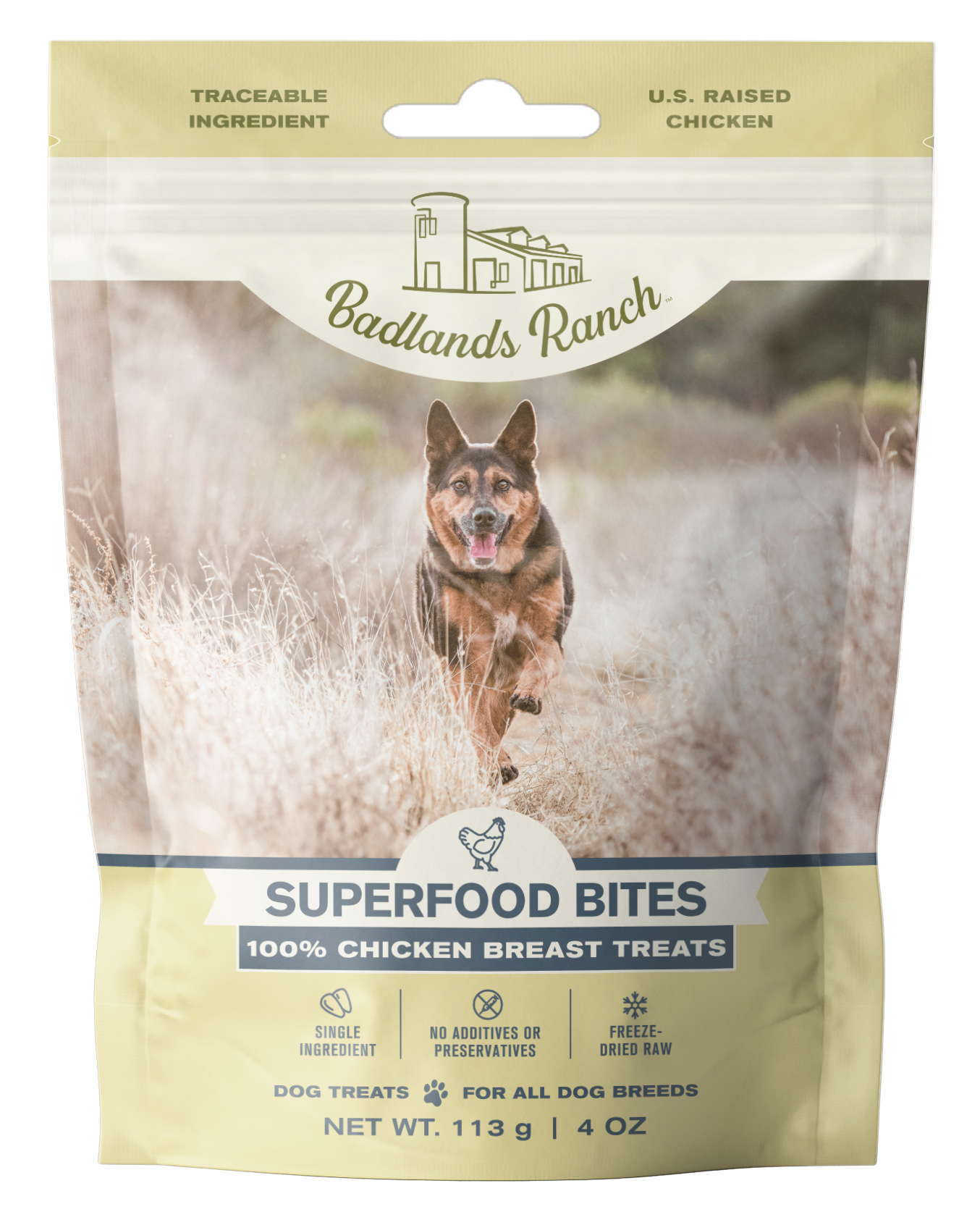 Badlands Ranch Dog Treats Superfood Bites Freeze Dried Raw Chicken 4oz