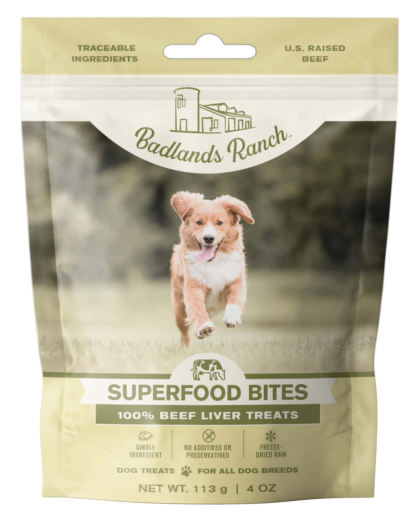 Badlands Ranch Dog Treats Superfood Bites Freeze Dried Raw Beef Liver 4oz