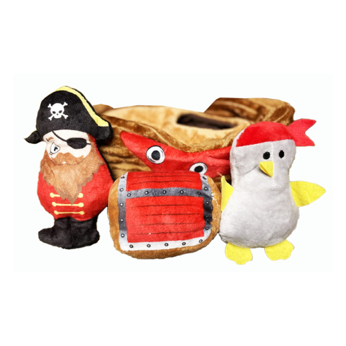 Scoochie Pet Dog Toy 3 Piece Pirate Plush Puzzle Toy