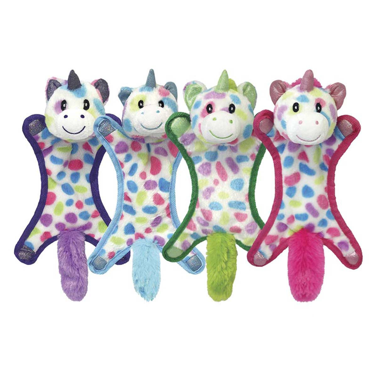Multipet Dog Toy Ball-Headed Unicorn Assorted Colors