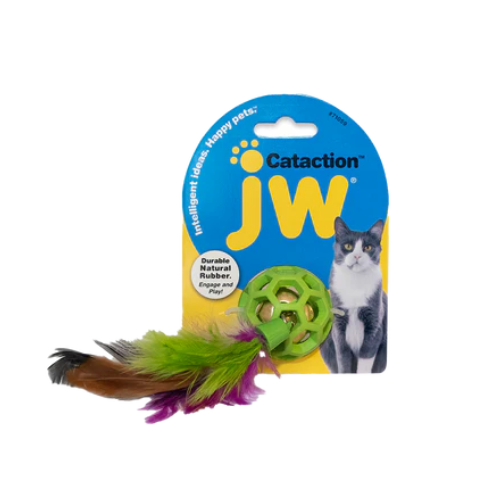 JW Pet Cat Toy Cataction Feather Ball with Bell