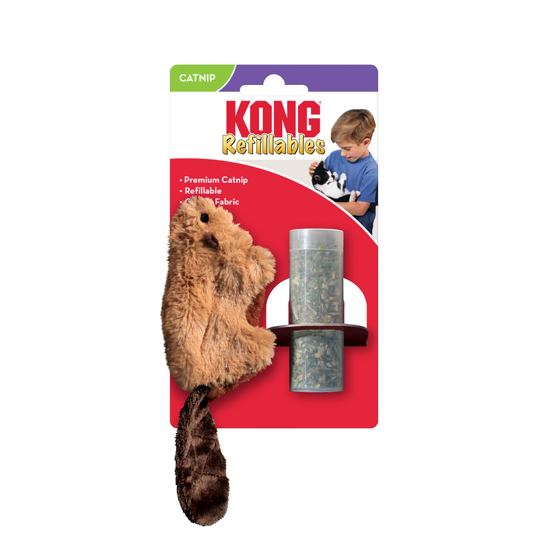 Kong Cat Toy Refillable Catnip Beaver