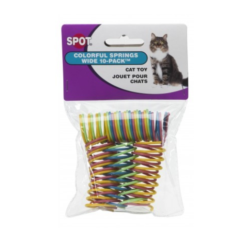 Ethical Cat  Toys Wide Colorful Springs 10 Pack