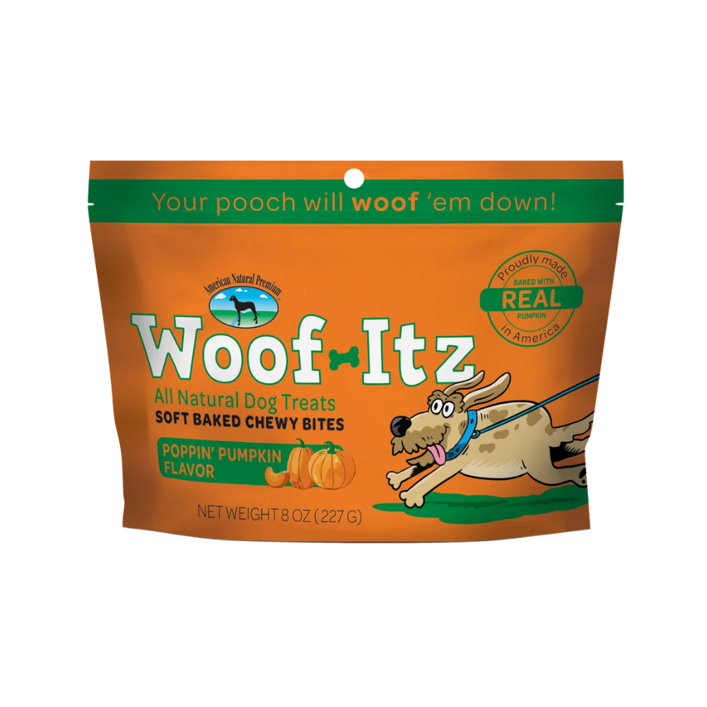 American Natural Premium Dog Treats Woof Itz Pumpkin 8oz