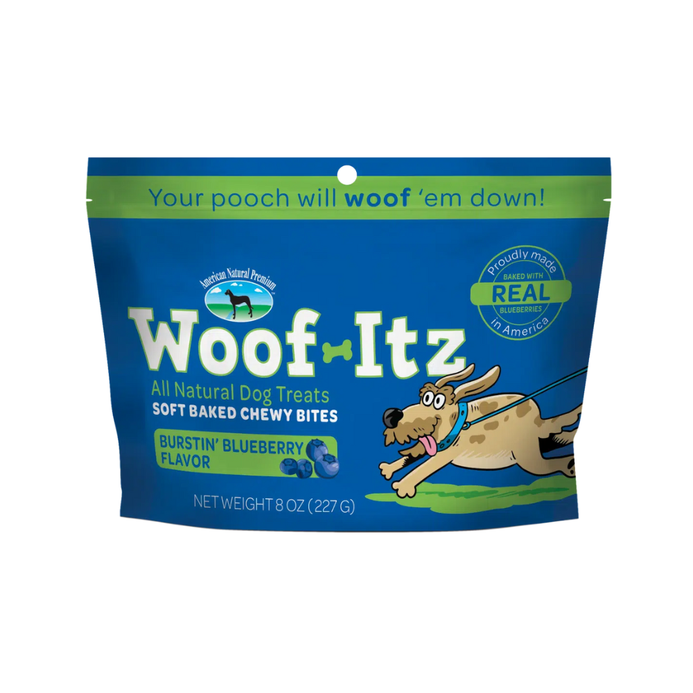 American Natural Premium Dog Treats Woof Itz Blueberry 8oz