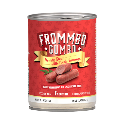 Fromm Frommbo Gumbo Dog Hearty Stew Beef Sausage 12.5oz Can