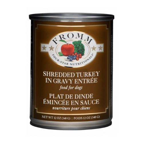 Fromm Four Star Dog Shredded Turkey in Gravy 12oz Can