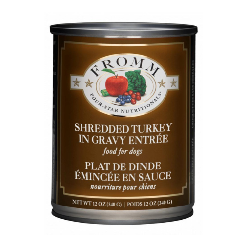 Fromm Four Star Dog Shredded Turkey in Gravy 12oz can