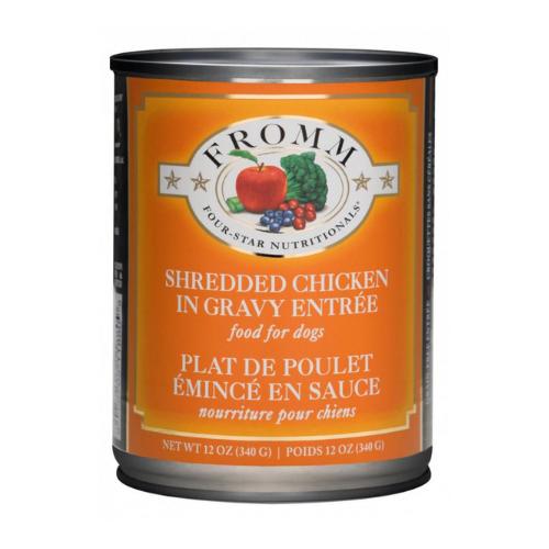 Fromm Four Star Dog Shredded Chicken in Gravy 12oz Can