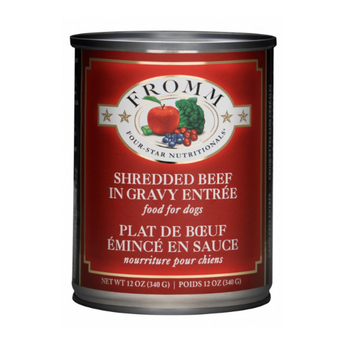 Fromm Four Star Dog Shredded Beef in Gravy 12oz Can