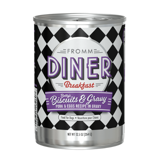 Fromm Diner Breakfast Betty's Biscuits & Gravy Pork & Eggs Recipe in Gravy Food for Dogs