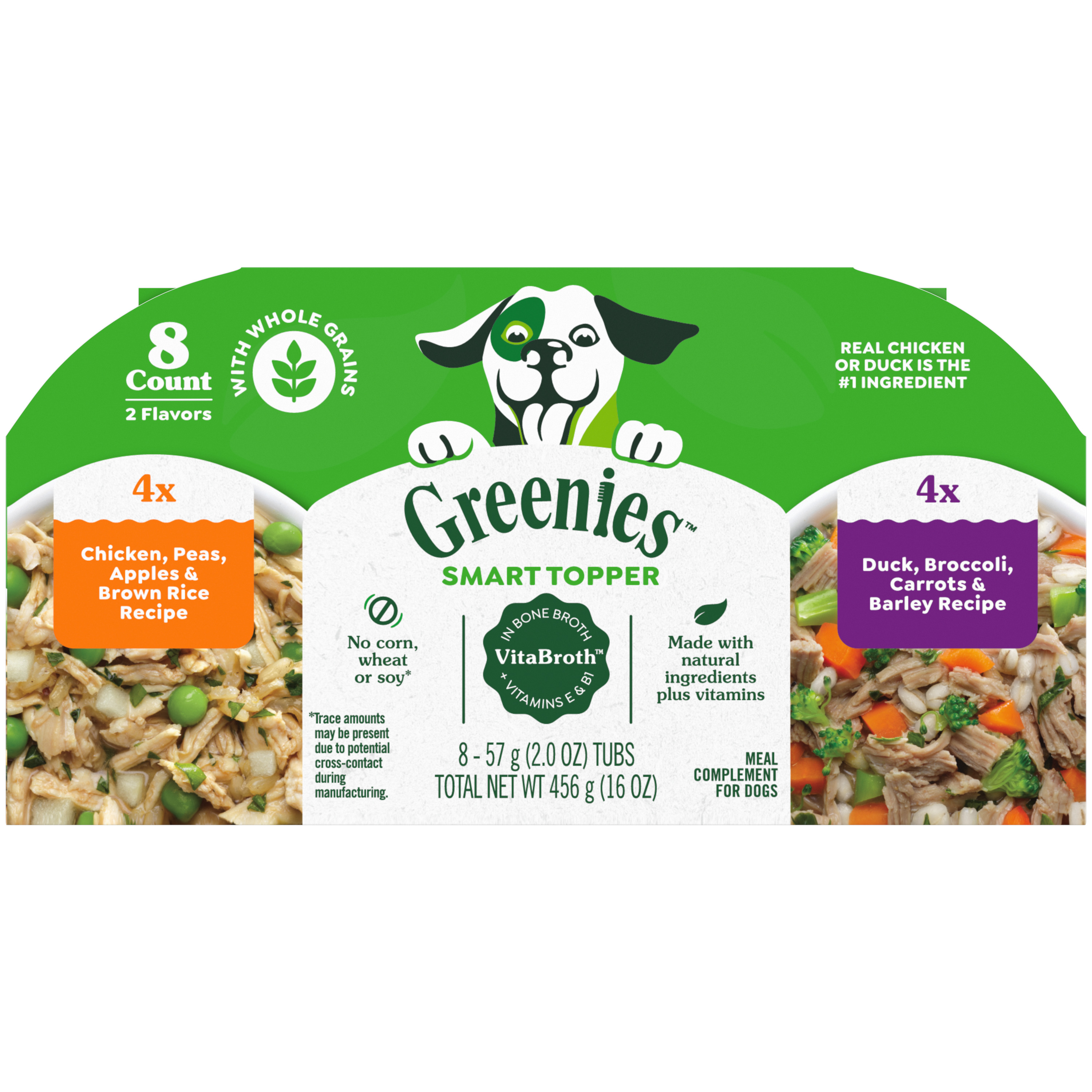 Greenies Dog Food Smart Topper Chicken & Duck Variety Pack 8 Count 2oz