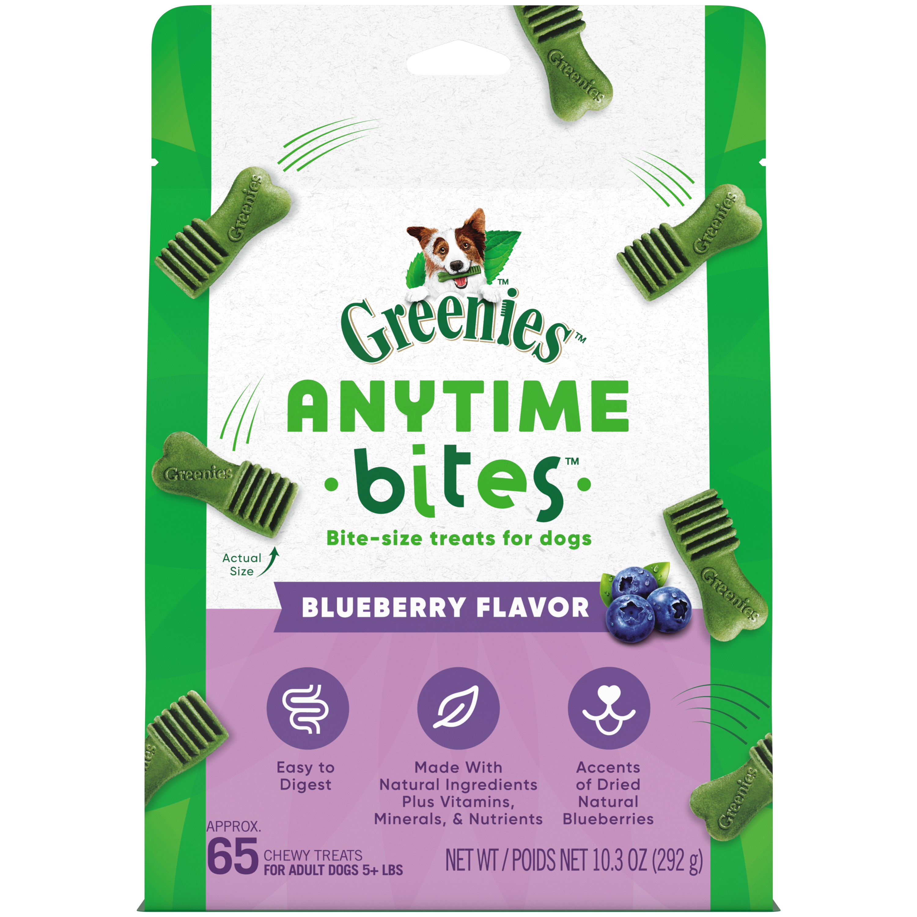 Greenies Dog Treat Anytime Bites Blueberry 10.3oz