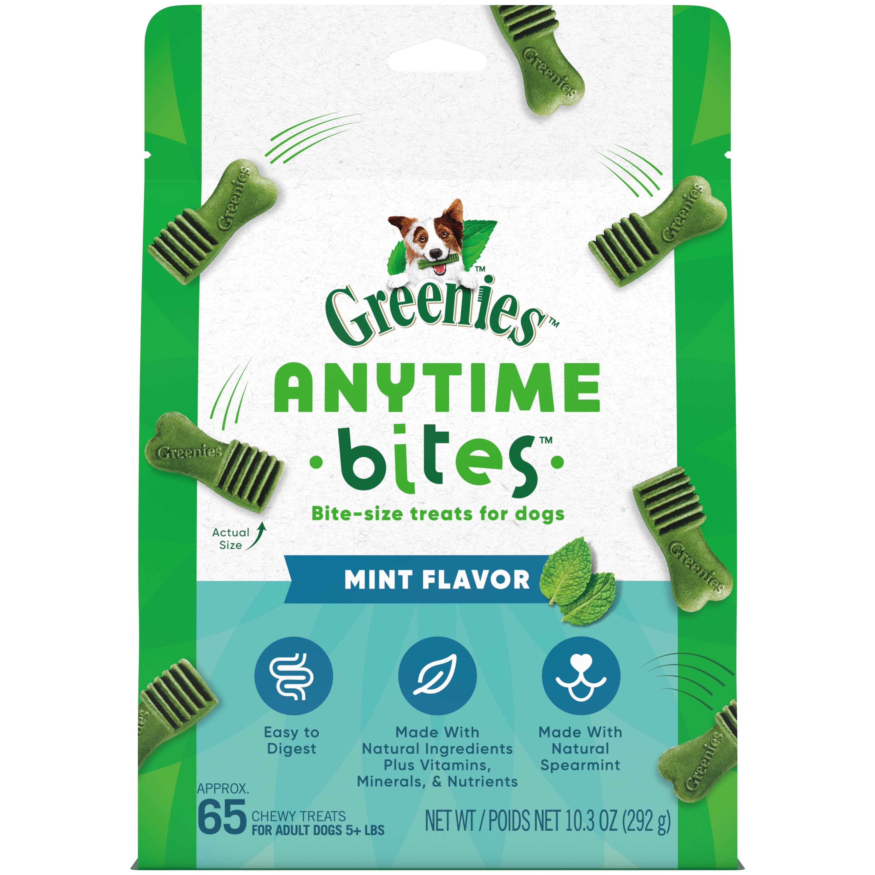 Greenies Dog Treat Anytime Bites Mint 10.3oz