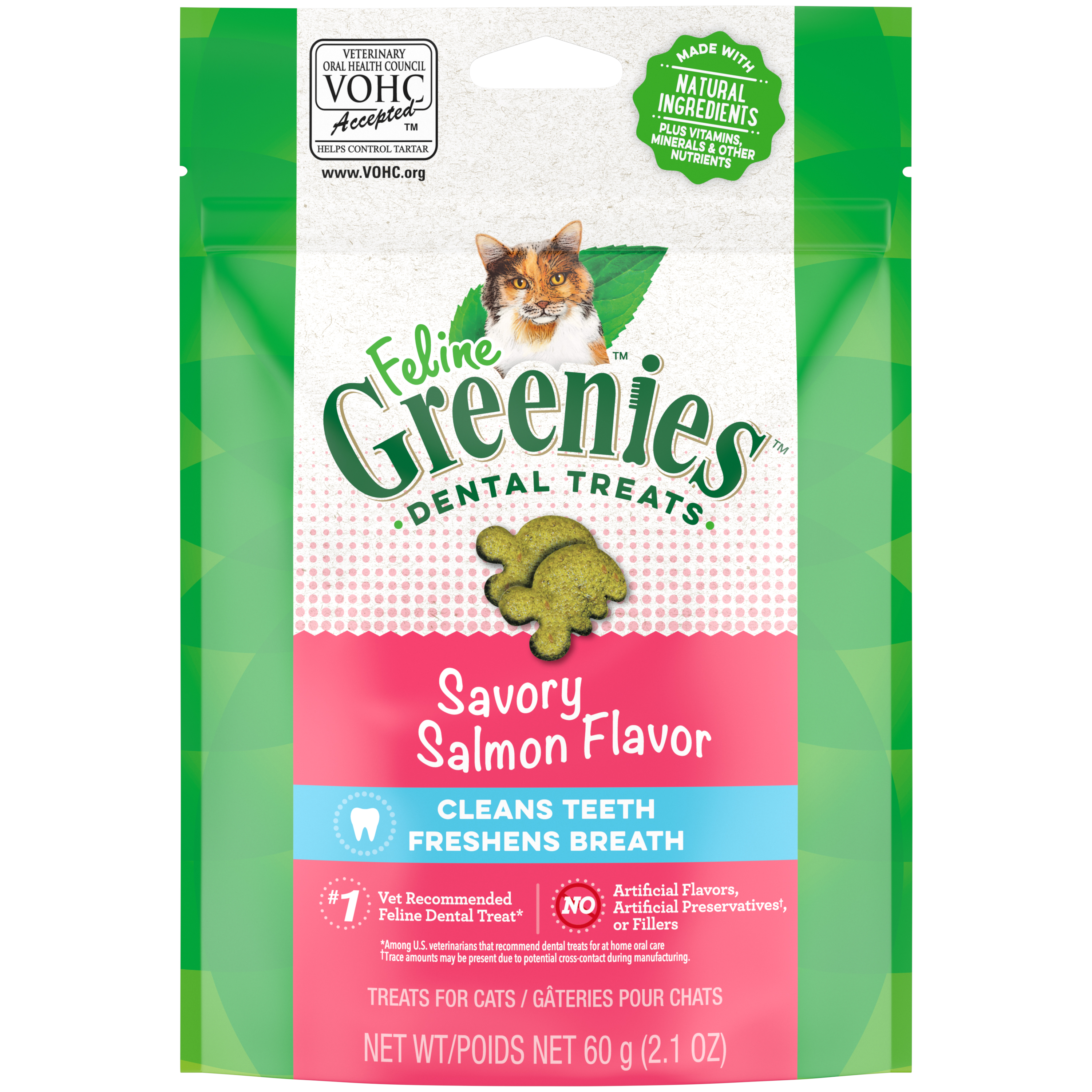 Feline Greenies Dental Cat Treats Salmon 2.1oz