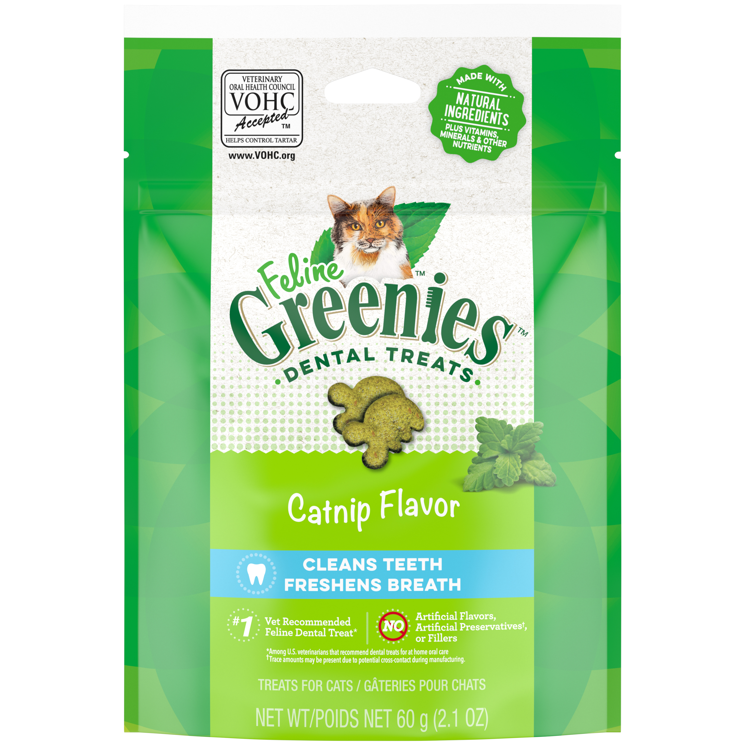 Feline Greenies Dental Cat Treats Cat Nip 4.6oz