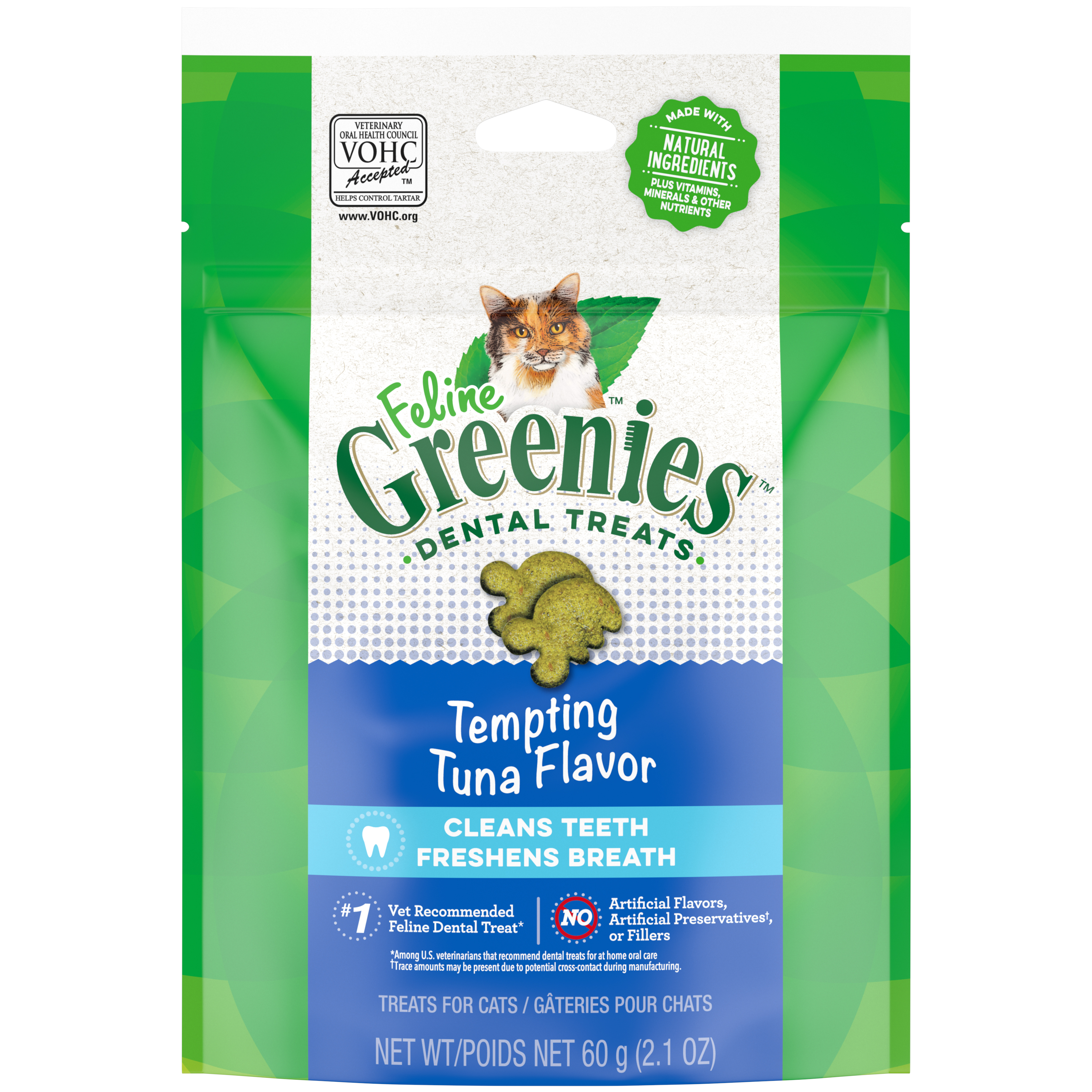 Feline Greenies Dental Cat Treats Tuna 2.1oz