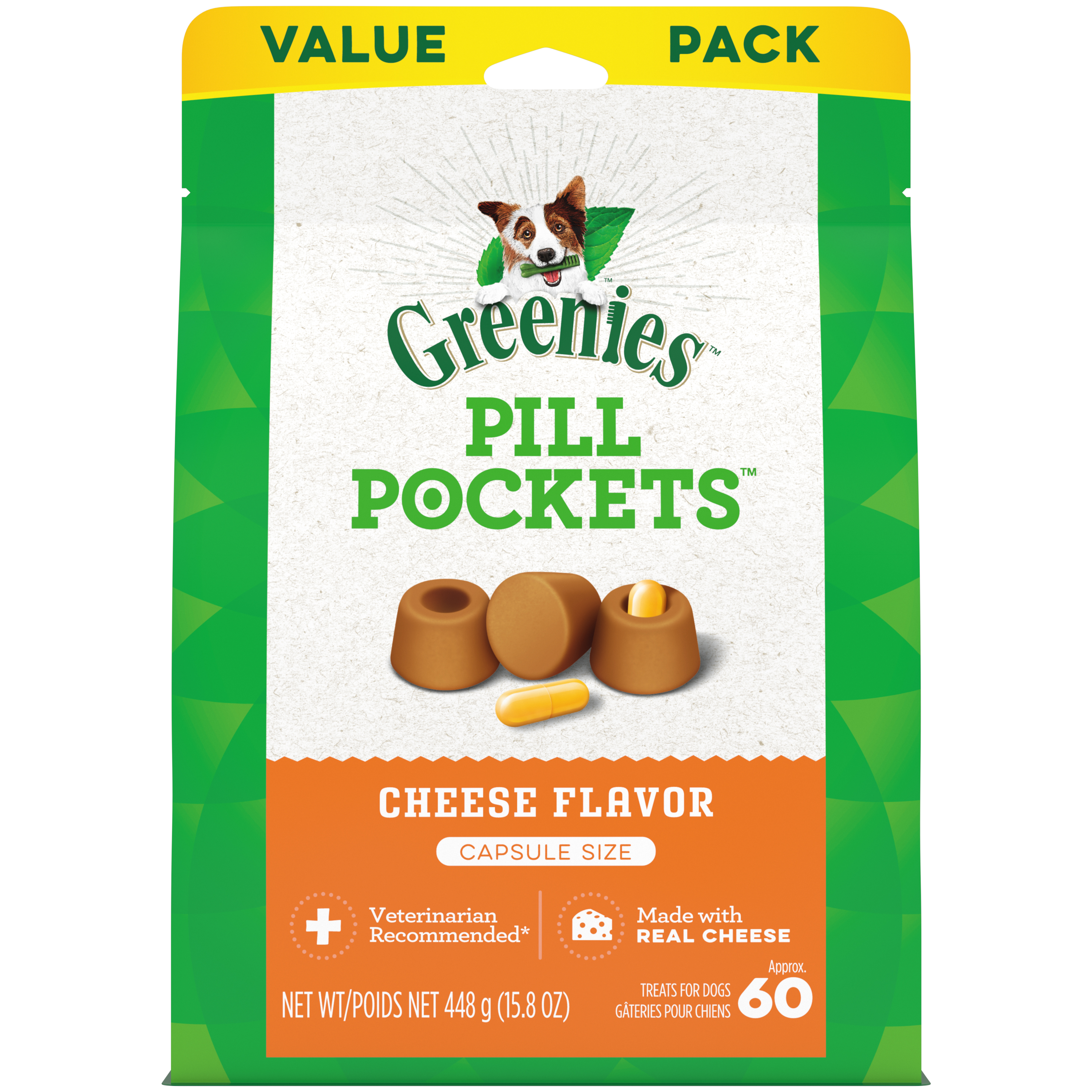 Greenies Pill Pocket Dog Capsules Cheese 15.8oz