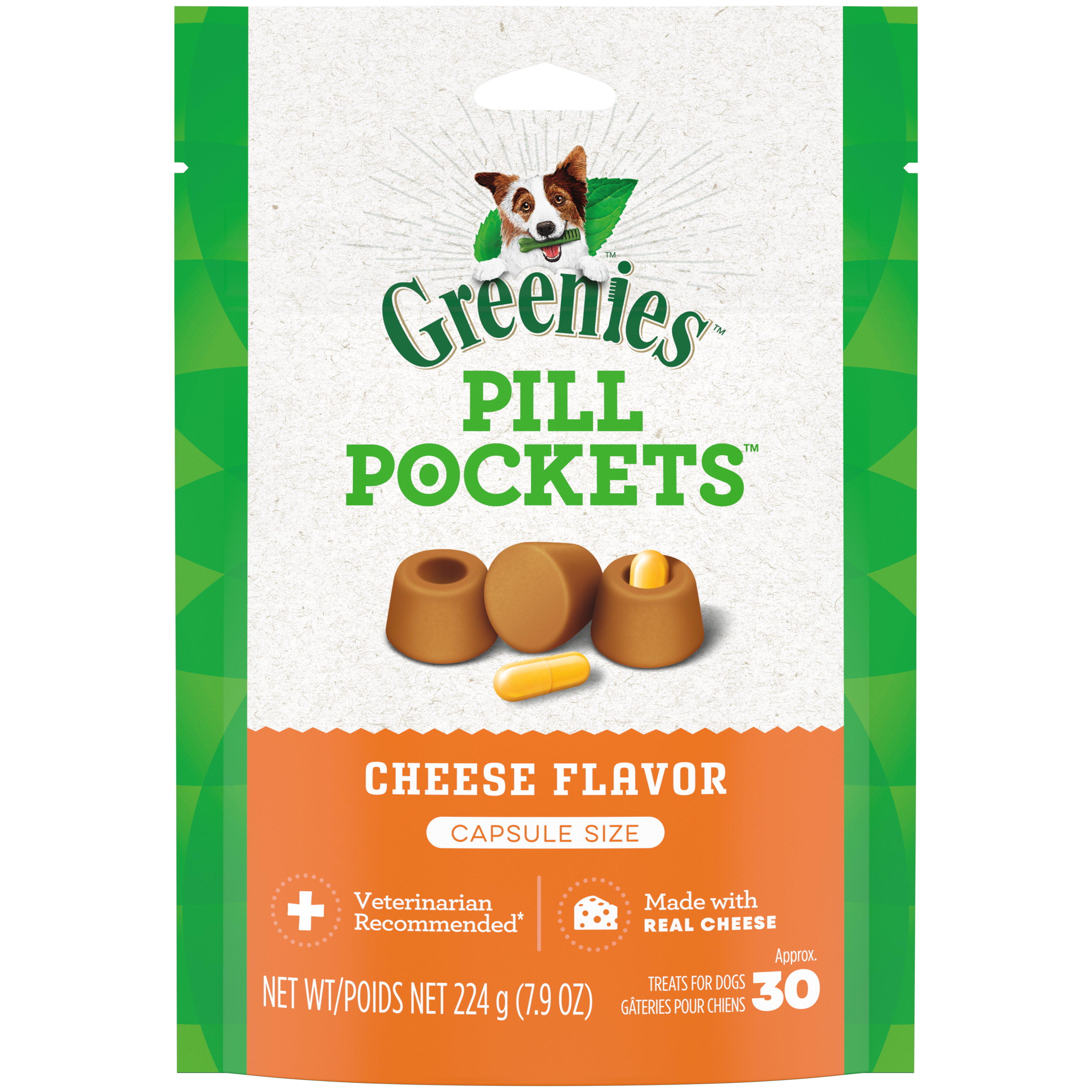 Greenies Pill Pocket Dog Capsules Cheese 7.9oz