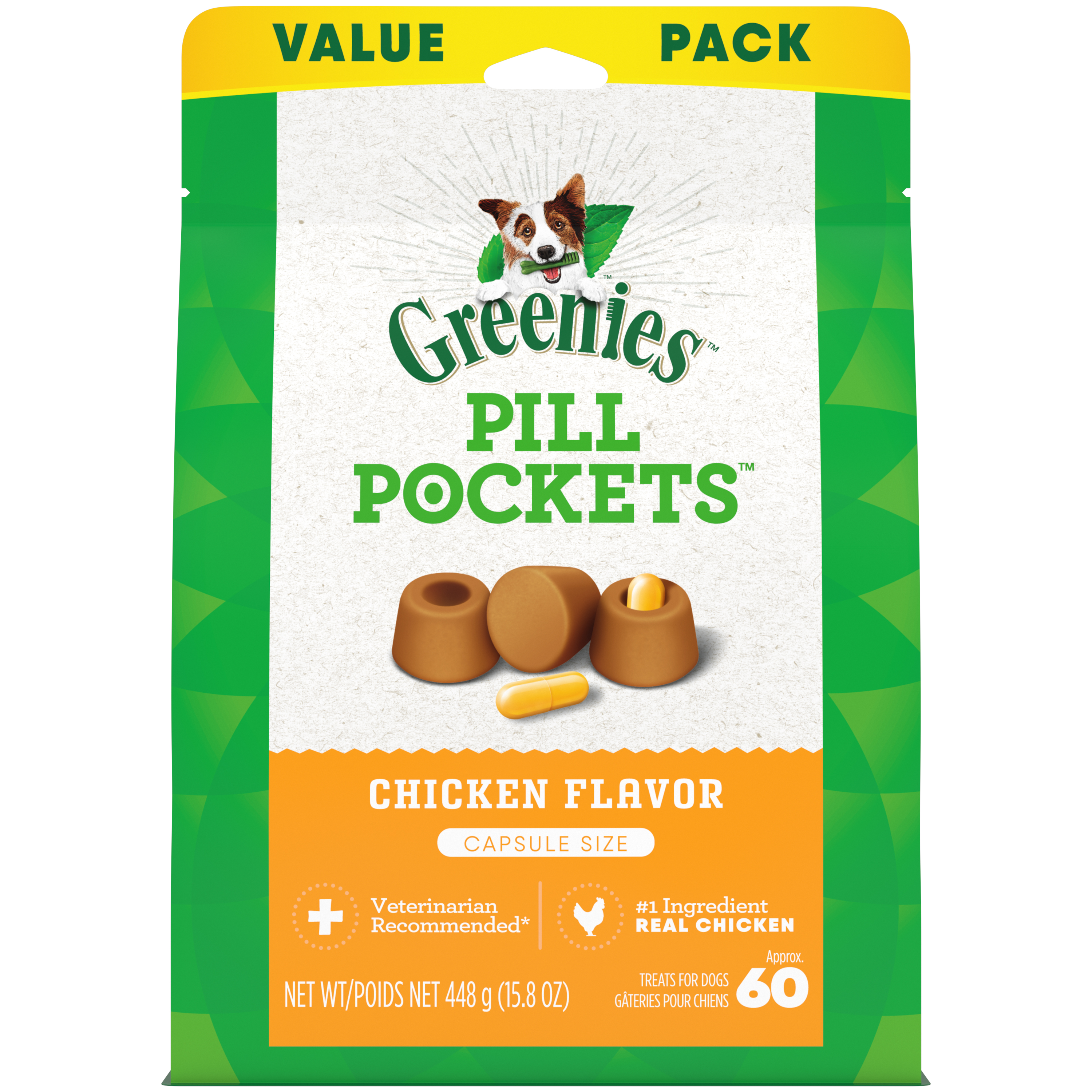 Greenies Pill Pocket Dog Capsules Chicken 15.8oz