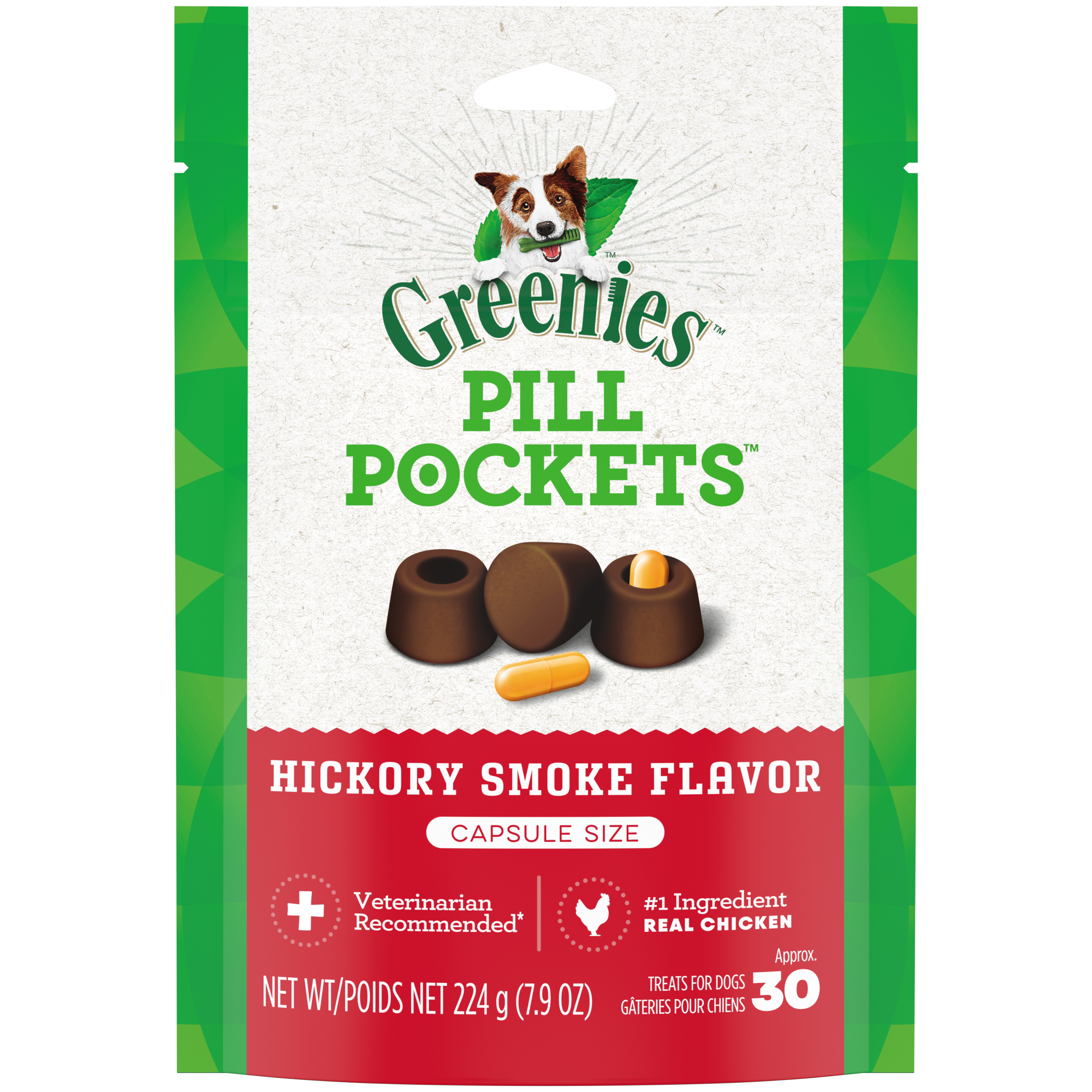 Greenies Pill Pocket Dog Capsules Hickory 7.9oz