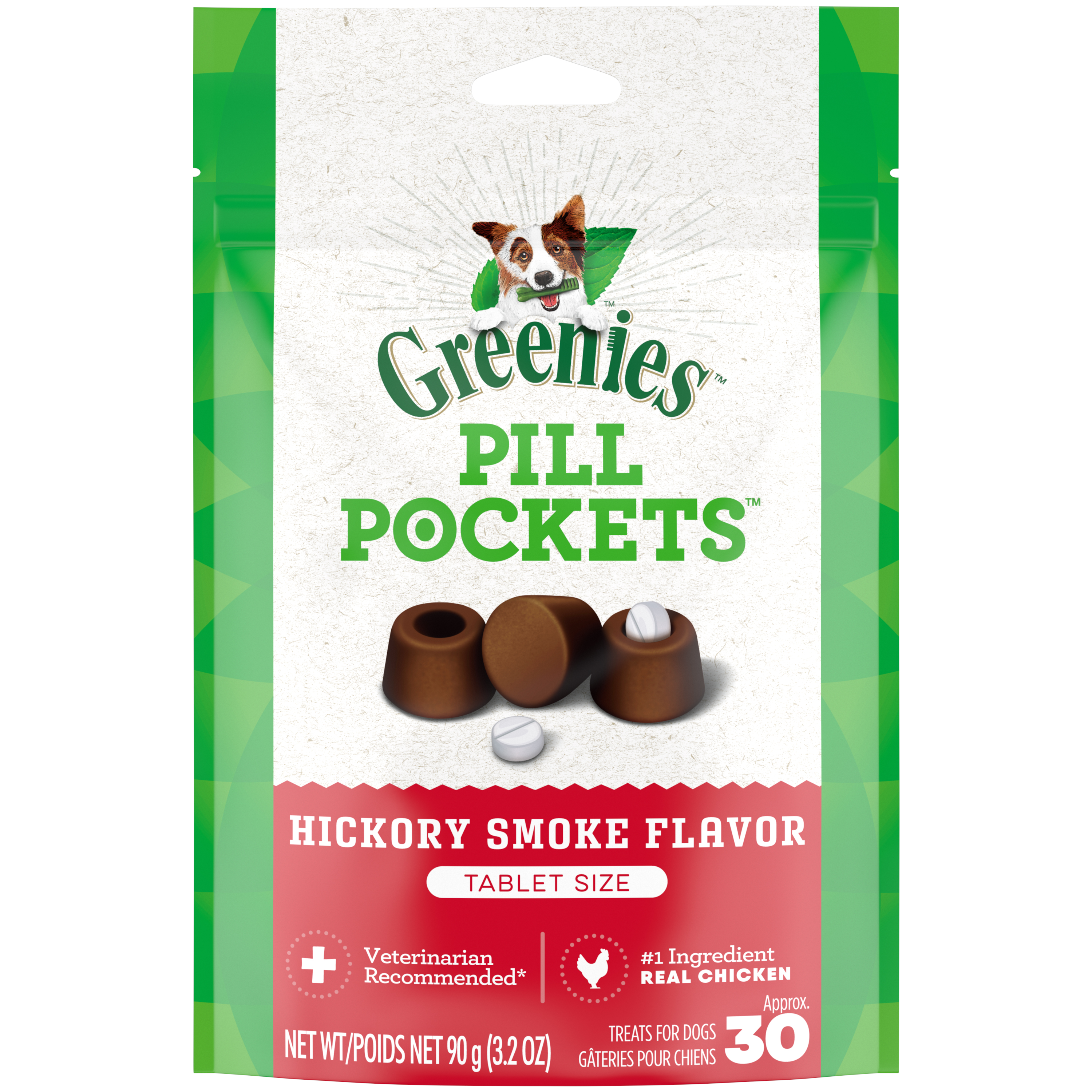 Greenies Pill Pocket Dog Tablets Hickory 3.2oz